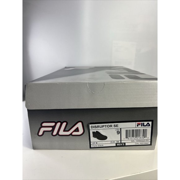 FILA DISRUPTOR SE 1SX60023-001 TRIPLE BLACK ATHLETIC MEN SHOES SNEAKER - Picture 8 of 9